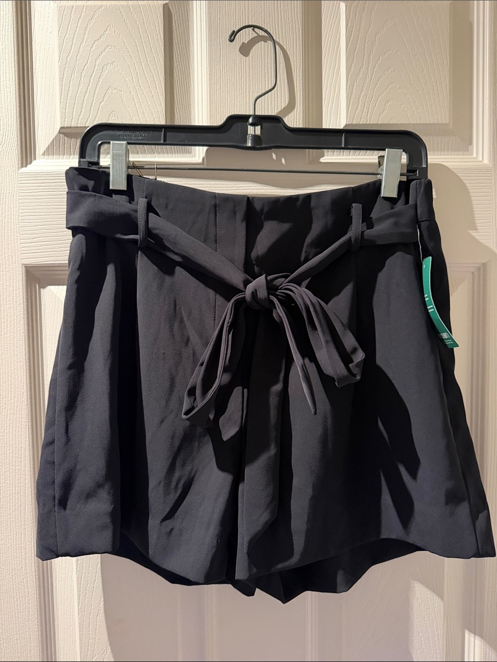 1 - twik Black Tie-Waist Skort with Belted Bow